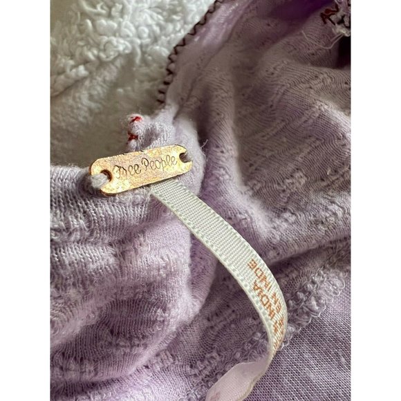 FREE PEOPLE Lavender Purple Floral Embroidered Bohemian Top Blouse Size Small - Picture 10 of 12